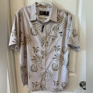 Salty Crew Men's Beige Palm Print Shirt